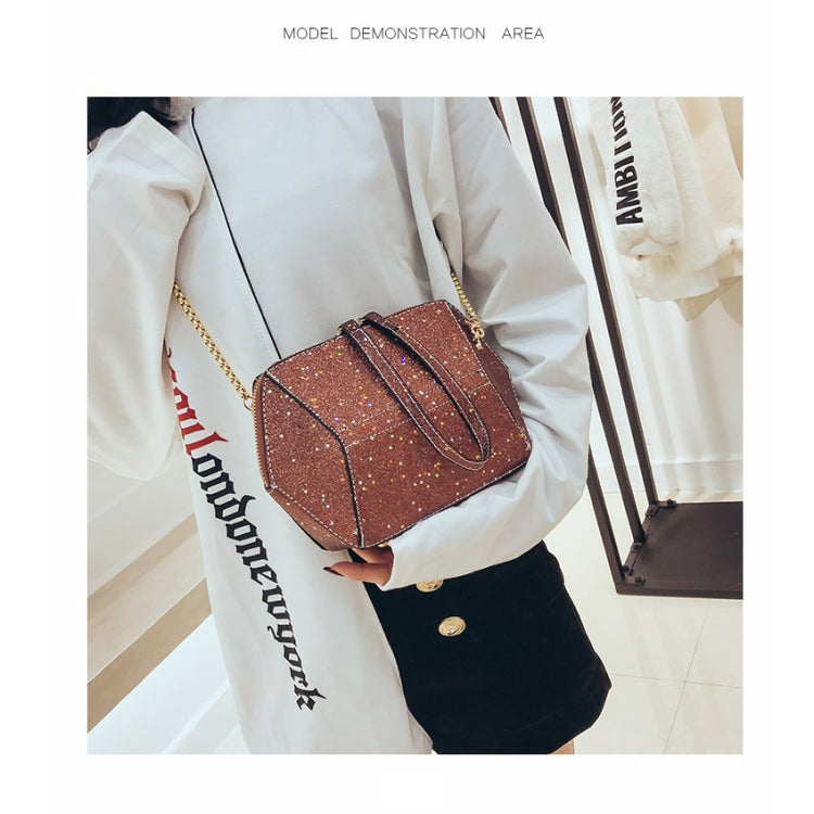 Fashionable Blink PU Leather Small Square Bag Messenger Bag Single Shoulder Bag Women's Bag (Brown)