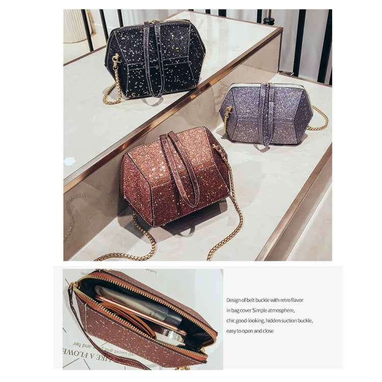 Fashionable Blink PU Leather Small Square Bag Messenger Bag Single Shoulder Bag Women's Bag (Brown)