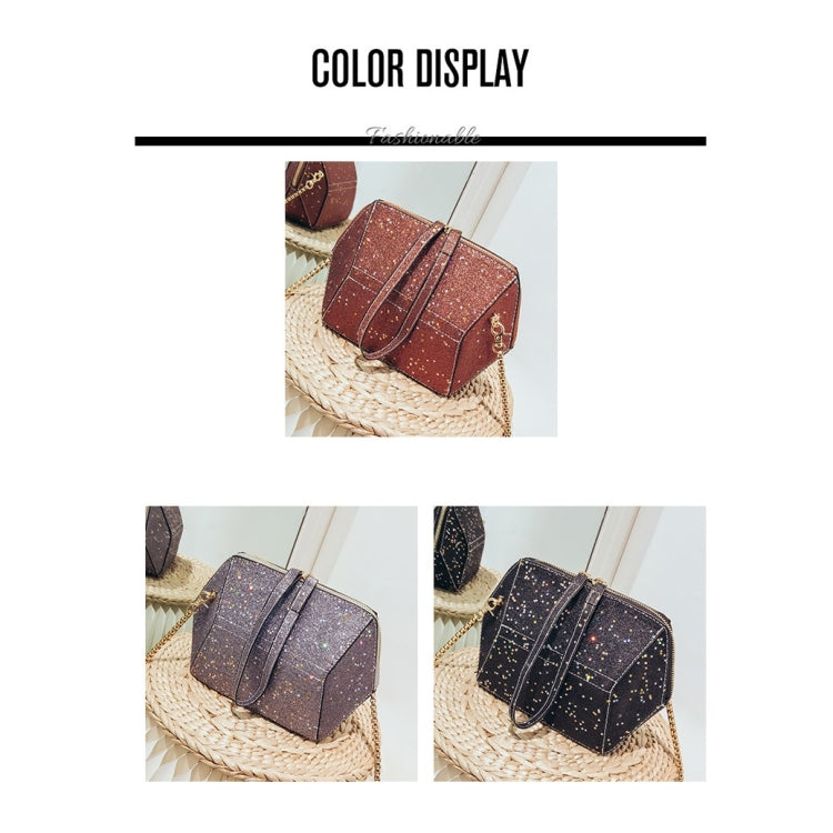 Fashionable Blink PU Leather Small Square Bag Messenger Bag Single Shoulder Bag Women's Bag (Brown)