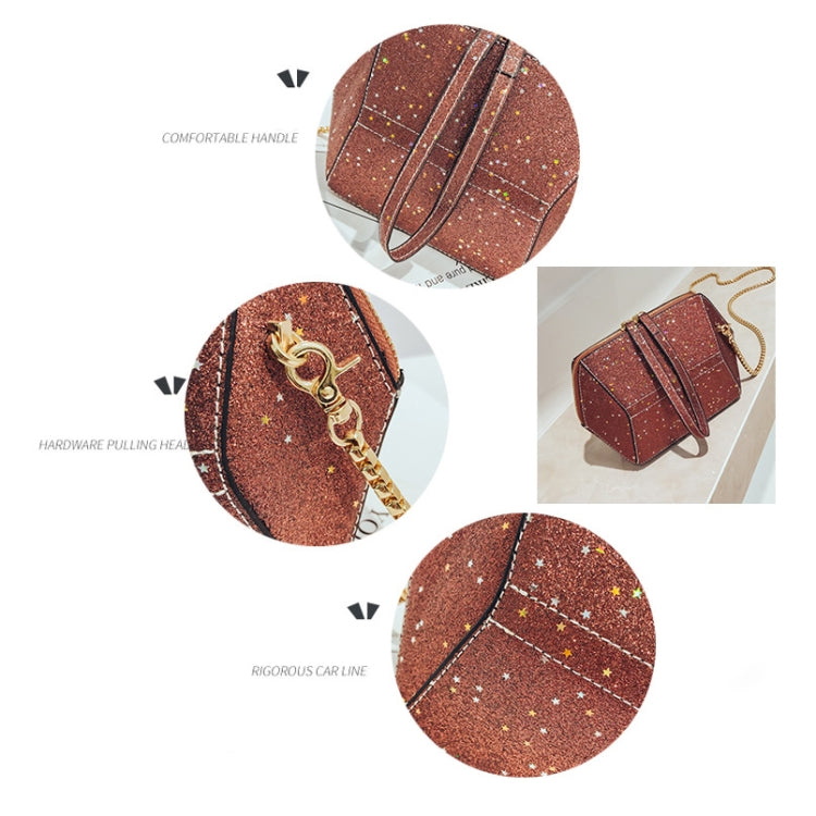 Fashionable Blink PU Leather Small Square Bag Messenger Bag Single Shoulder Bag Women's Bag (Brown)