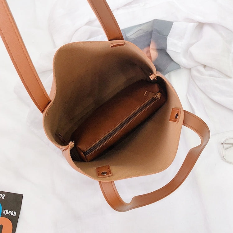 2 In 1 PU Leather Handbag Messenger Bag Sing-shoulder Bag For Girls