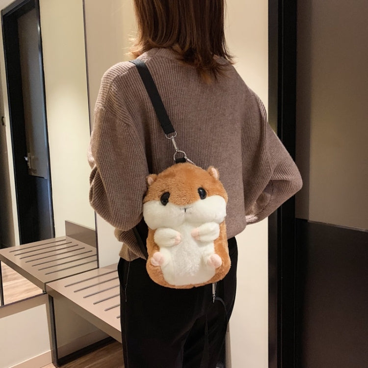 Plush Cute Hamster Shaped Handbag Shoulder Bag For Girl Backpack