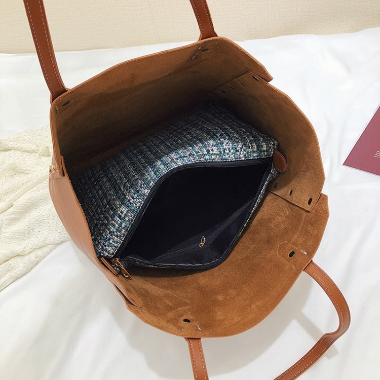 2 in 1 Pure Color PU Leather Women's Handbag Single-shoulder Bag