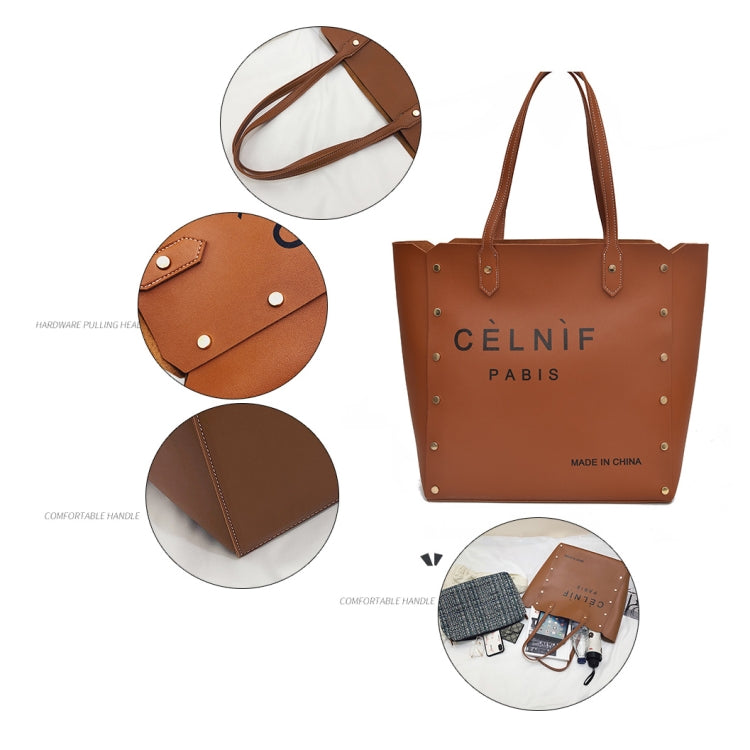 2 in 1 Pure Color PU Leather Women's Handbag Single-shoulder Bag