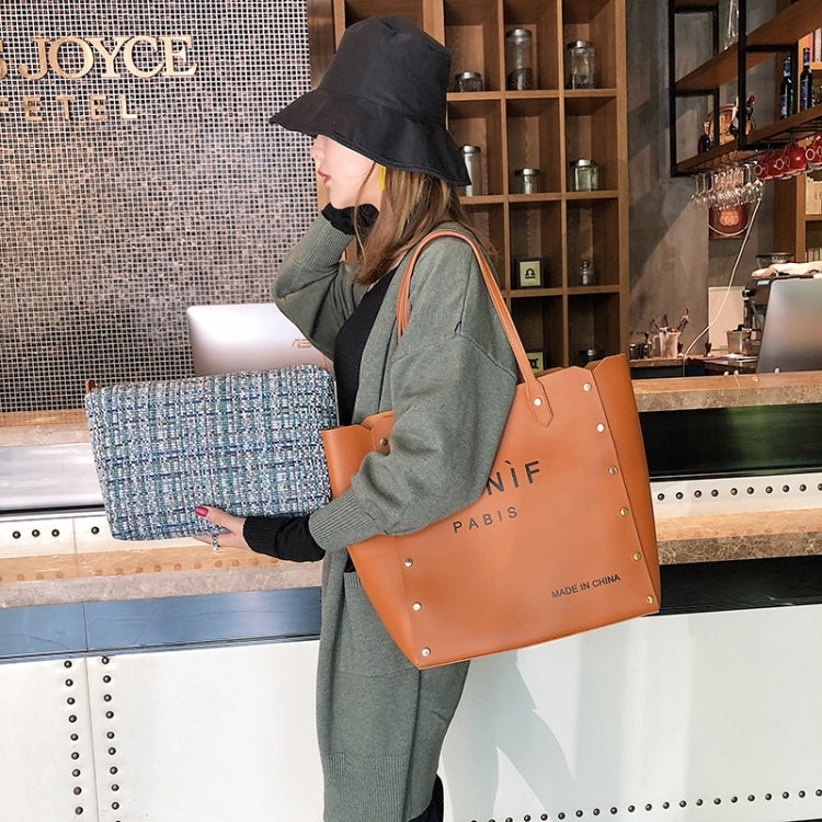 2 in 1 Pure Color PU Leather Women's Handbag Single-shoulder Bag