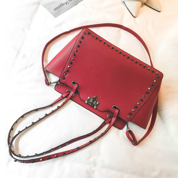 2 in 1 Fashionable PU Leather Rivet Women's Handbag Single-shoulder Bag Messenger Bag