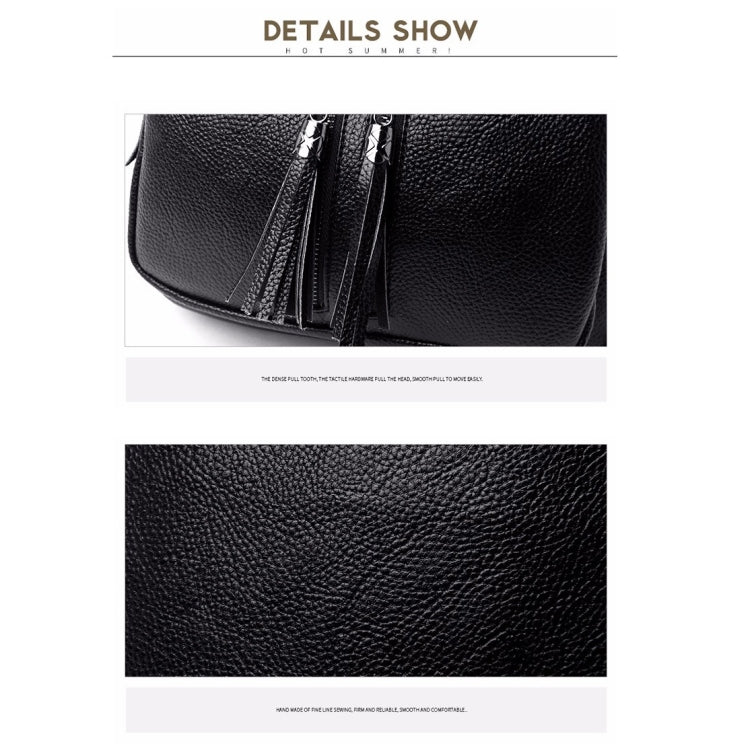 Large Capacity PU Leather Litchi Texture Backpack Handbag Shoulder Bag