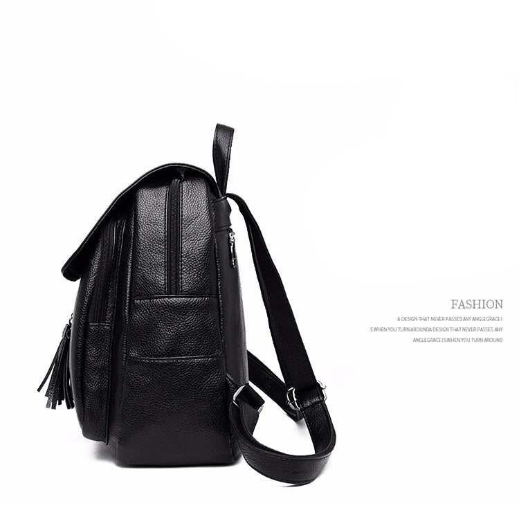 Large Capacity PU Leather Litchi Texture Backpack Handbag Shoulder Bag