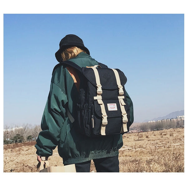 Splicing Large-capacity Backpack College Waterproof Couple Shoulder Bag