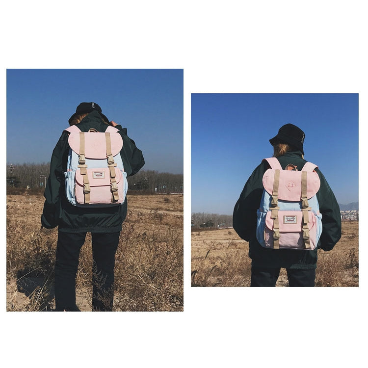 Splicing Large-capacity Backpack College Waterproof Couple Shoulder Bag