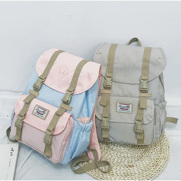 Splicing Large-capacity Backpack College Waterproof Couple Shoulder Bag