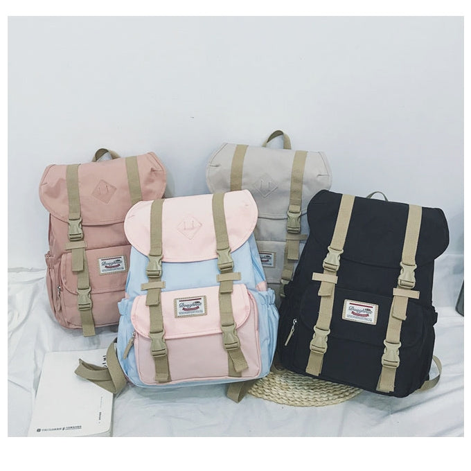 Splicing Large-capacity Backpack College Waterproof Couple Shoulder Bag