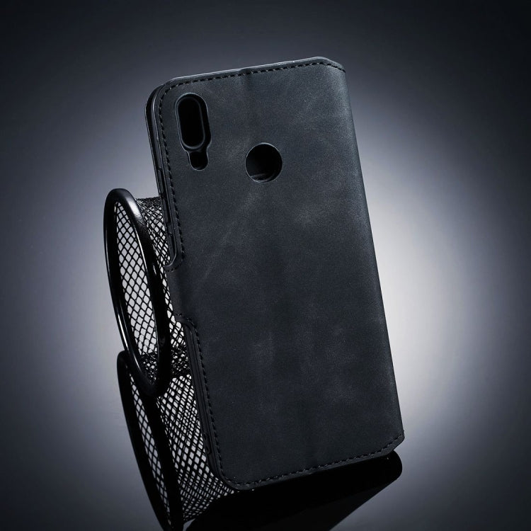 DG.MING Retro Oil Side Horizontal Flip Case for Huawei Y9 (2019), with Holder & Card Slots & Wallet