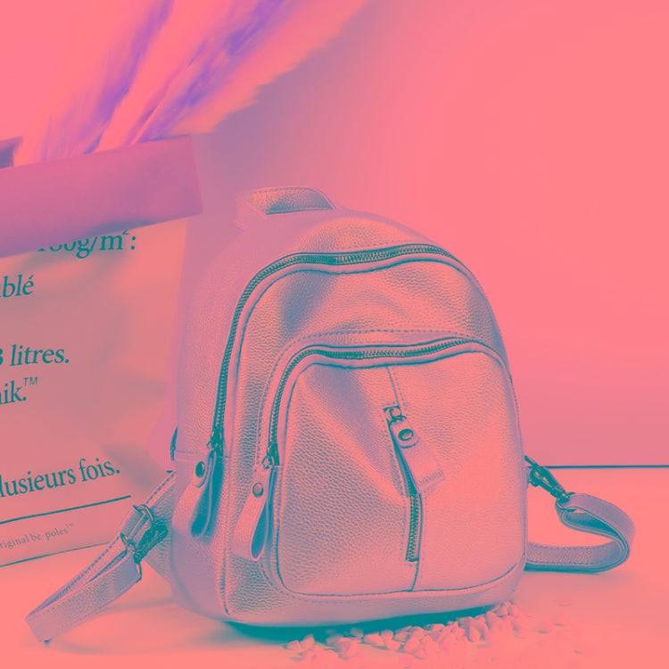 Fashion Casual Ladies Litchi Texture PU Leather Shoulder Bag Backpack Handbag