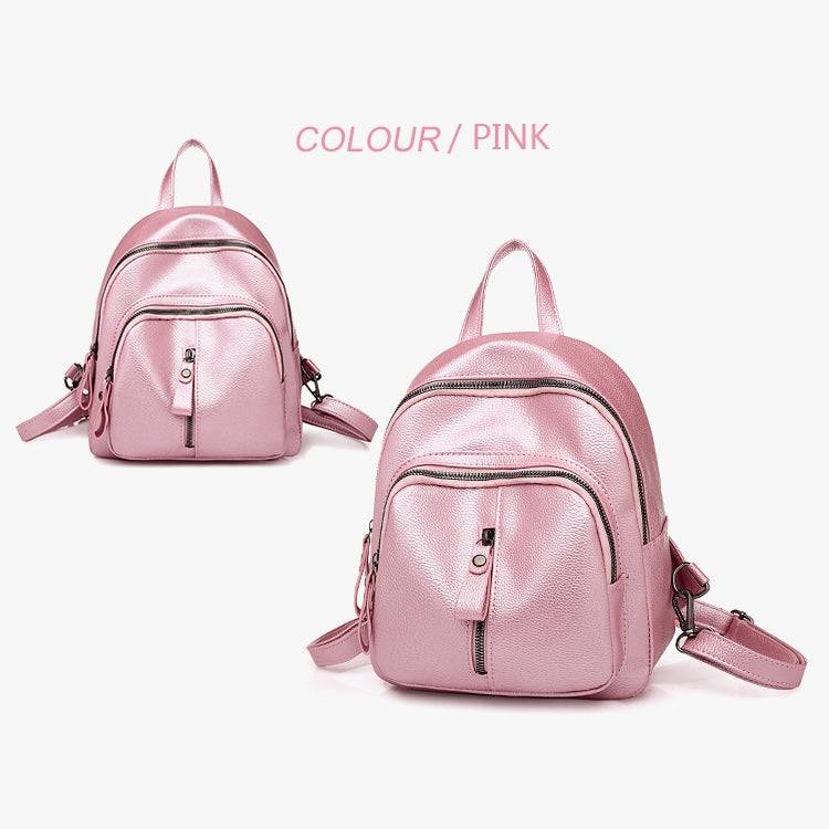 Fashion Casual Ladies Litchi Texture PU Leather Shoulder Bag Backpack Handbag