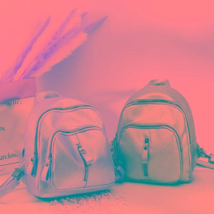 Fashion Casual Ladies Litchi Texture PU Leather Shoulder Bag Backpack Handbag