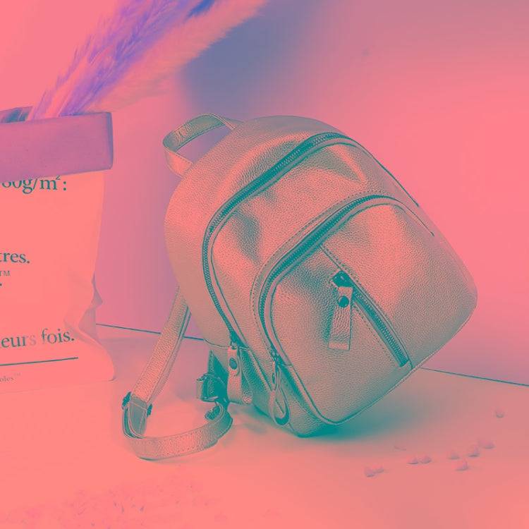 Fashion Casual Ladies Litchi Texture PU Leather Shoulder Bag Backpack Handbag