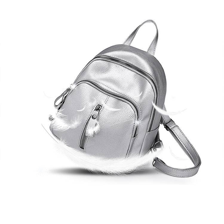 Fashion Casual Ladies Litchi Texture PU Leather Shoulder Bag Backpack Handbag