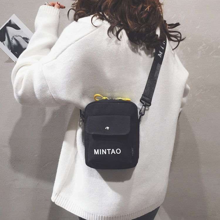 Solid Color Shoulder Messenger Bag Small Ladies Backpack (Black)