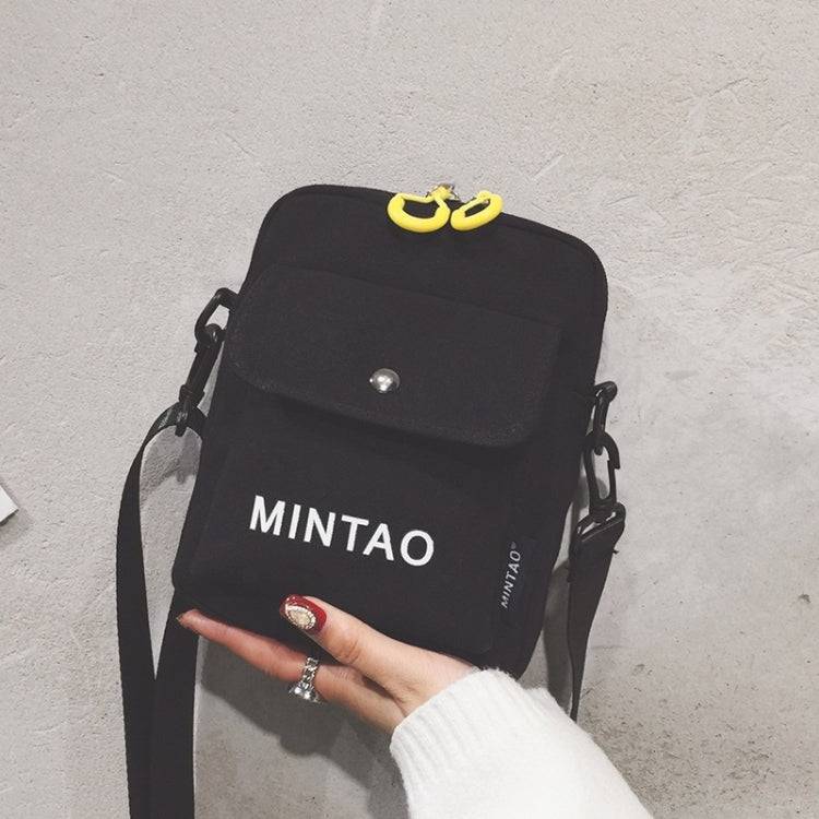 Solid Color Shoulder Messenger Bag Small Ladies Backpack (Black)