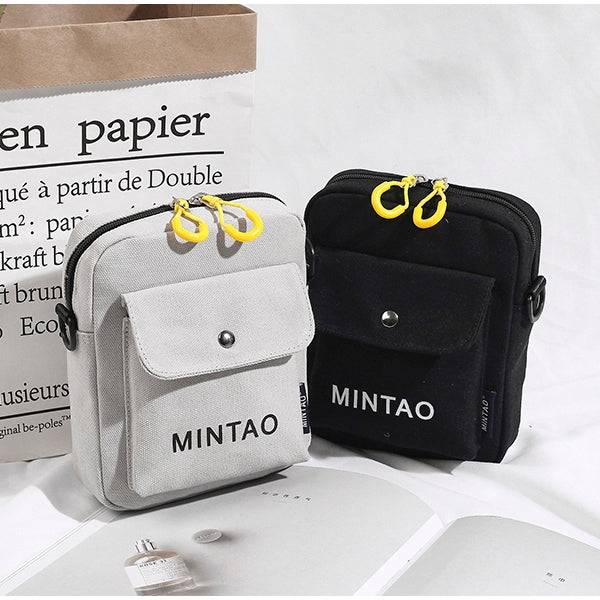 Solid Color Shoulder Messenger Bag Small Ladies Backpack (Black)