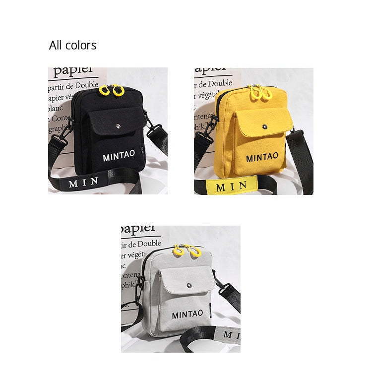 Solid Color Shoulder Messenger Bag Small Ladies Backpack (Black)