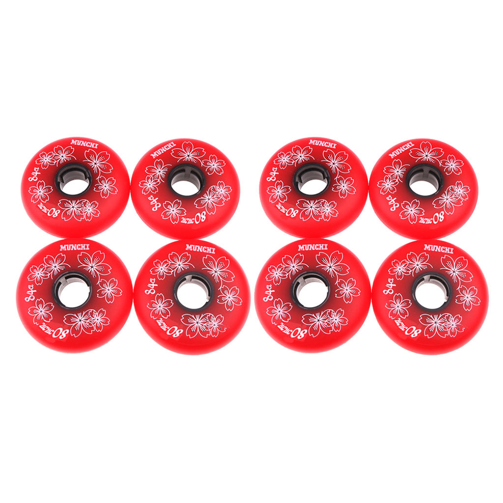 4 Pieces Inline Roller Hockey Fitness Skate Replacement Wheel 84A - 80mm