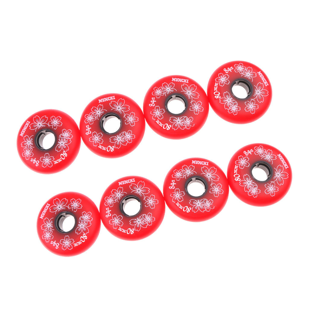 4 Pieces Inline Roller Hockey Fitness Skate Replacement Wheel 84A - 80mm
