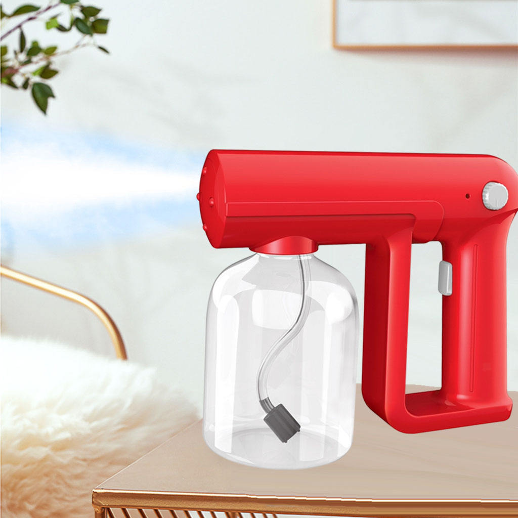 Handheld Disinfectant Sanitizer Fogger 500ml Atomizing Spray Gun 1200mAh Red
