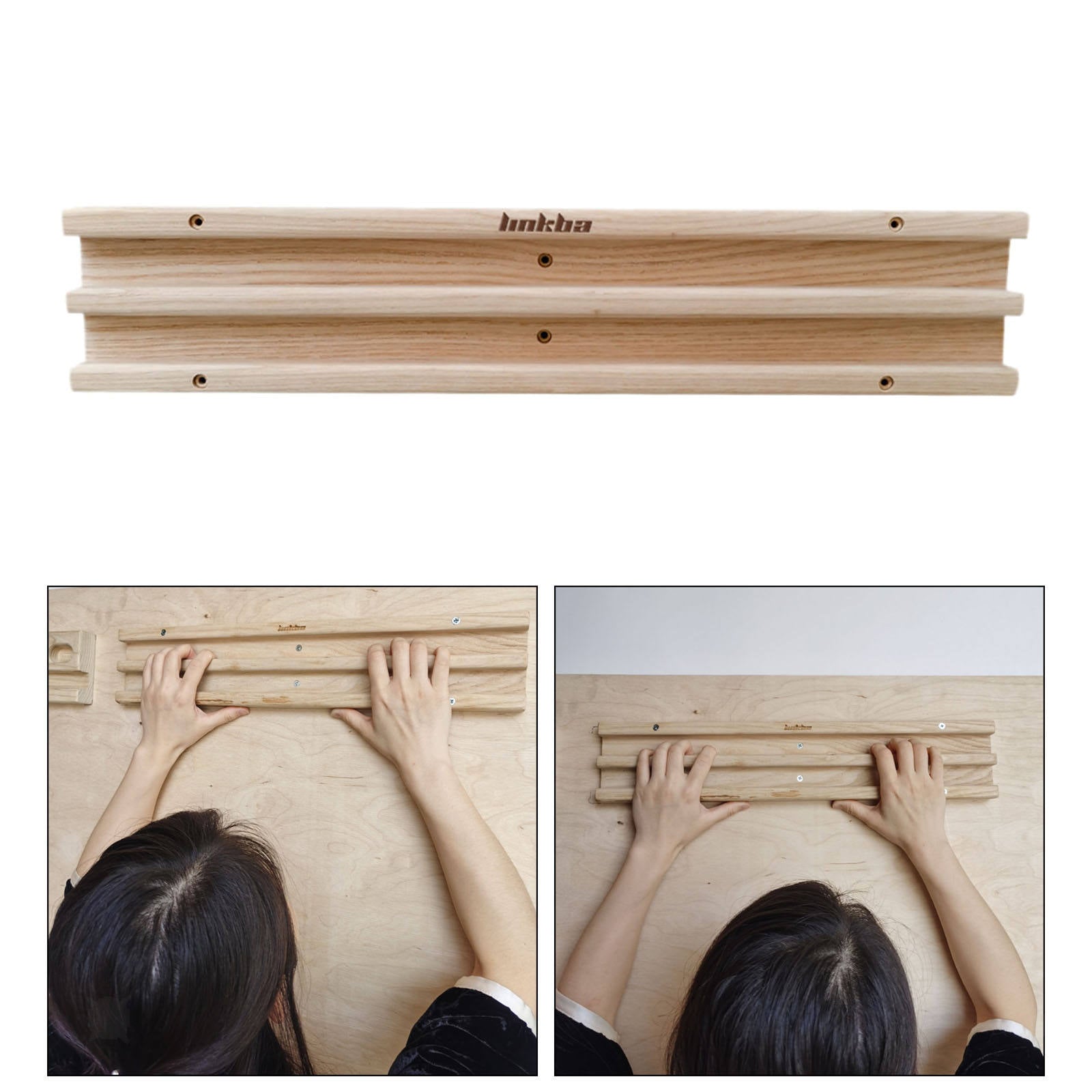 Wooden Climbing Hangboard Wall Grip Trainer Hand Fingers Board Strength