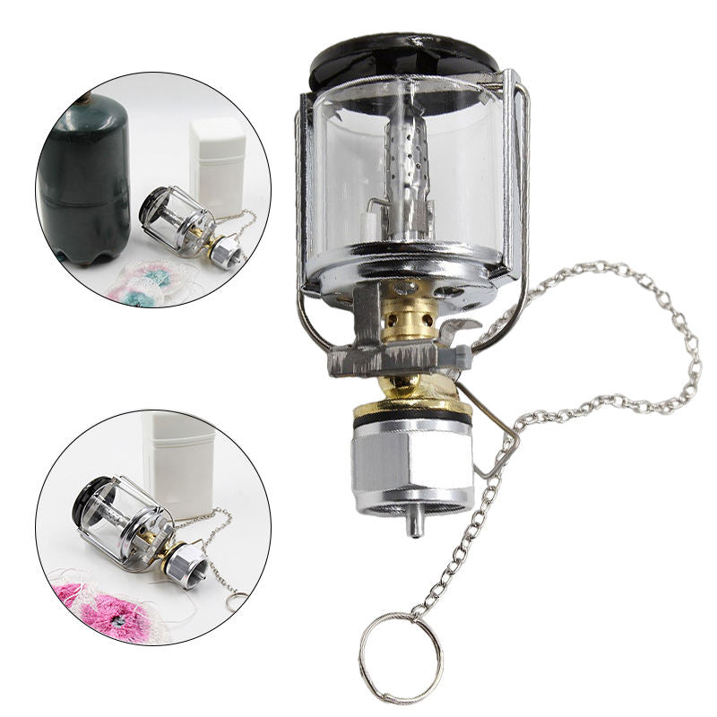 Mini Gas Lantern Fuel Lamp Outdoor Piezo Ignition Butane Light Fishing