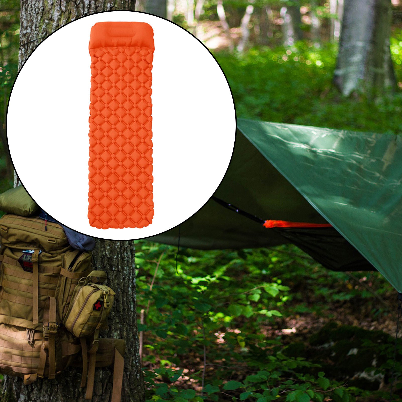 Travel Insulated Sleeping Mat Camping Inflatable Air Mattress without Pillow