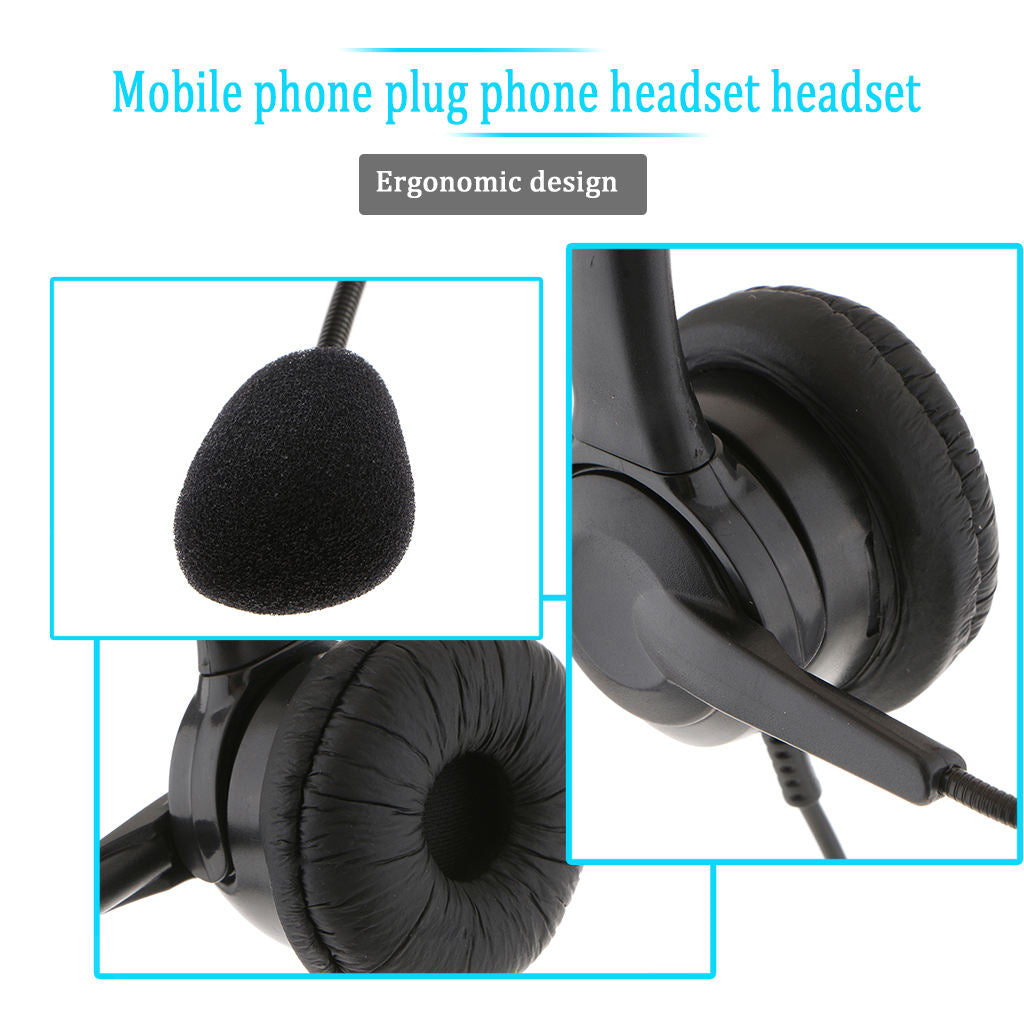 Cell Phone Headset with Microphone, Monaural Mobile Phone Laptop Headphones with