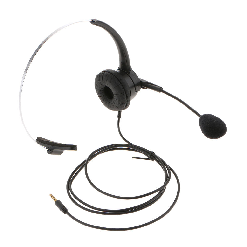 Cell Phone Headset with Microphone, Monaural Mobile Phone Laptop Headphones with