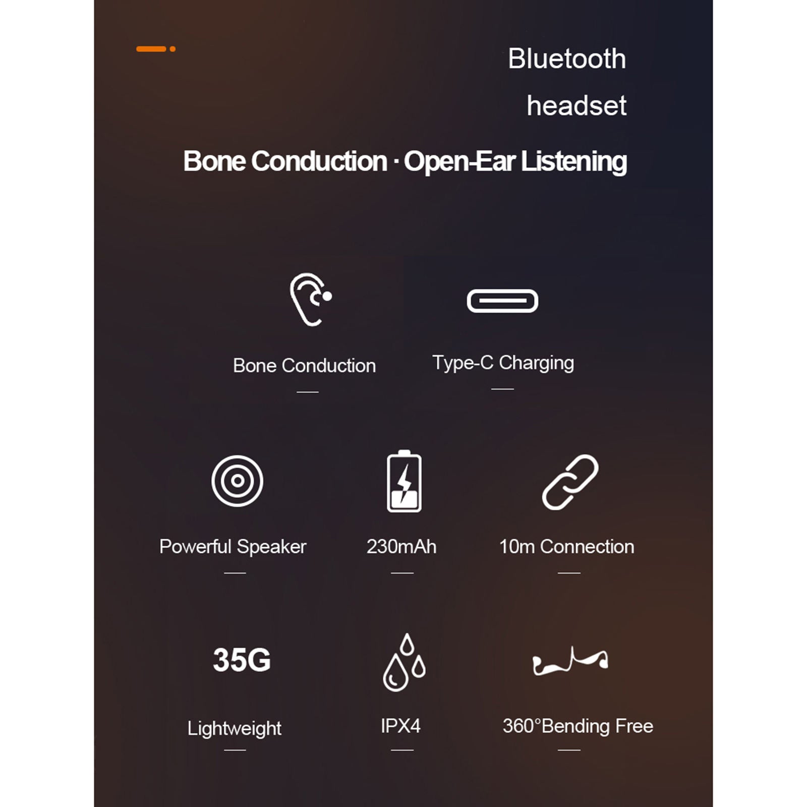 Bluetooth Open Ear Bone Conduction Headphones Earbuds Sports with Microphone