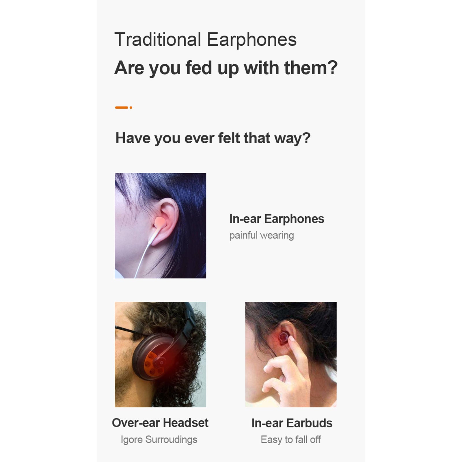 Bluetooth Open Ear Bone Conduction Headphones Earbuds Sports with Microphone