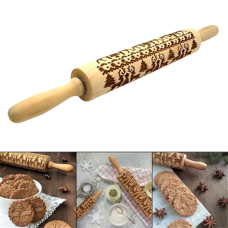 CHRISTMAS EMBOSSING ROLLING PIN