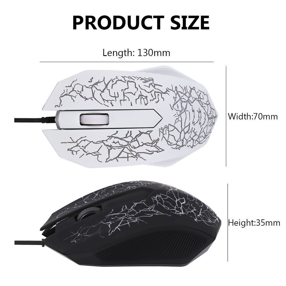 1000 DPI Ergonomic USB Game Backlight Gaming Mice Wired Mouse For PC Laptop
