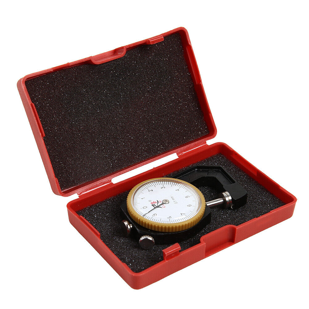 0-10mm 0.1mm Dial Leather Paper Thickness Gauge Meter Tester (Flat Head)