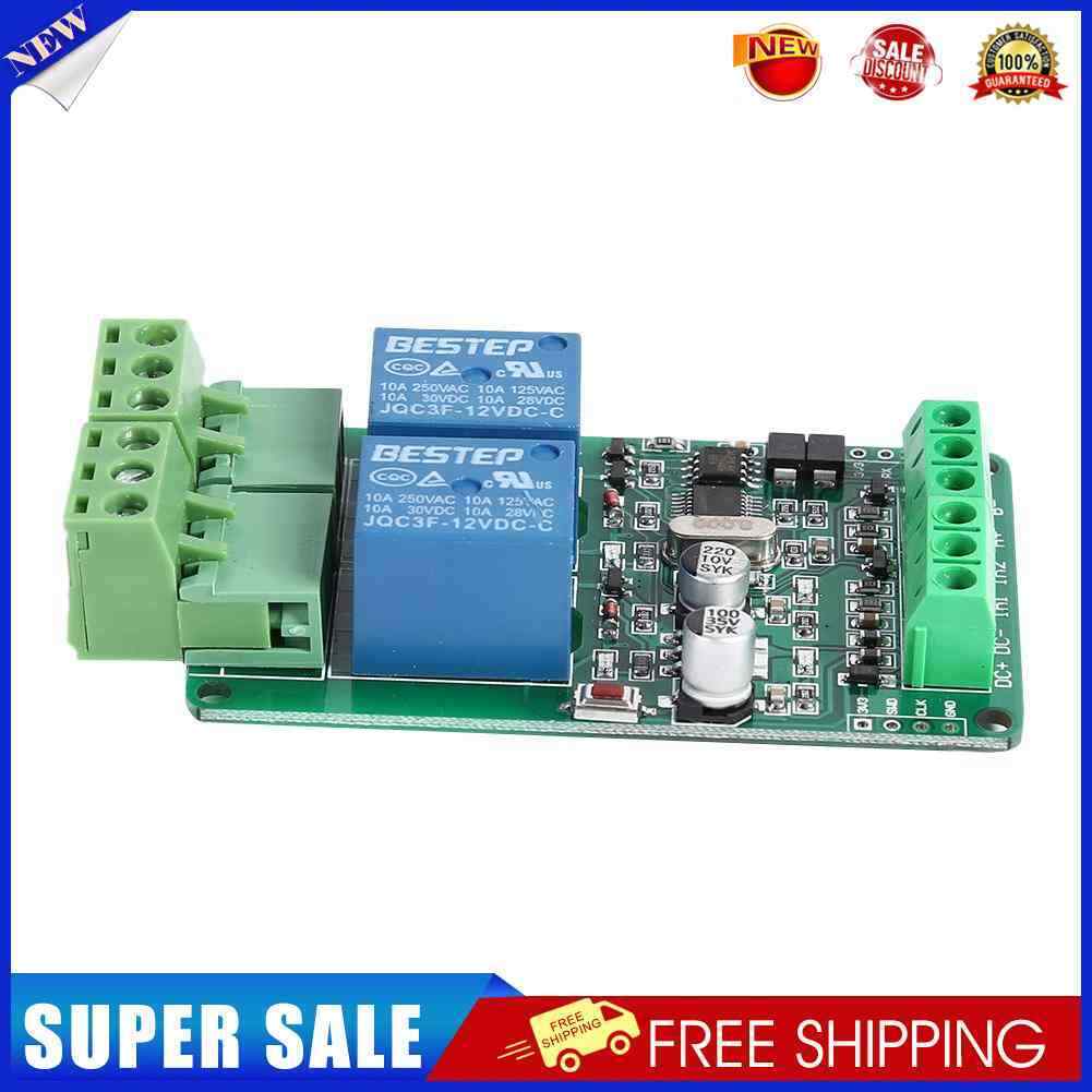 Modbus RTU 2 Way Relay Module Output 2 Channel Switch RS485 TTL 12V Input