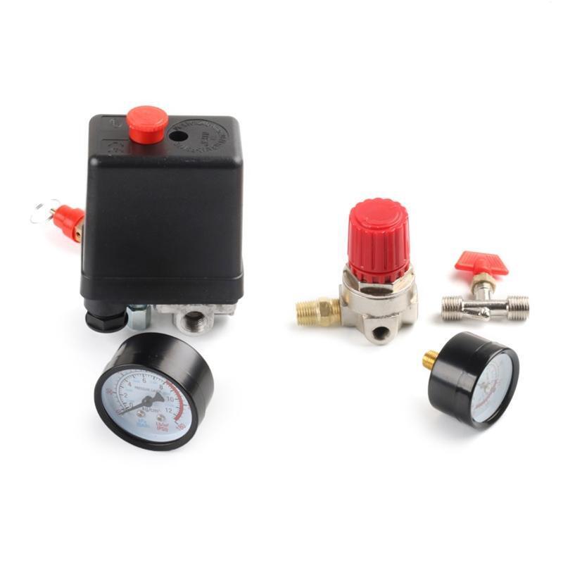 Air Compressor Pressure Switch Gauge Double Safety Valve Pressure Control 220V