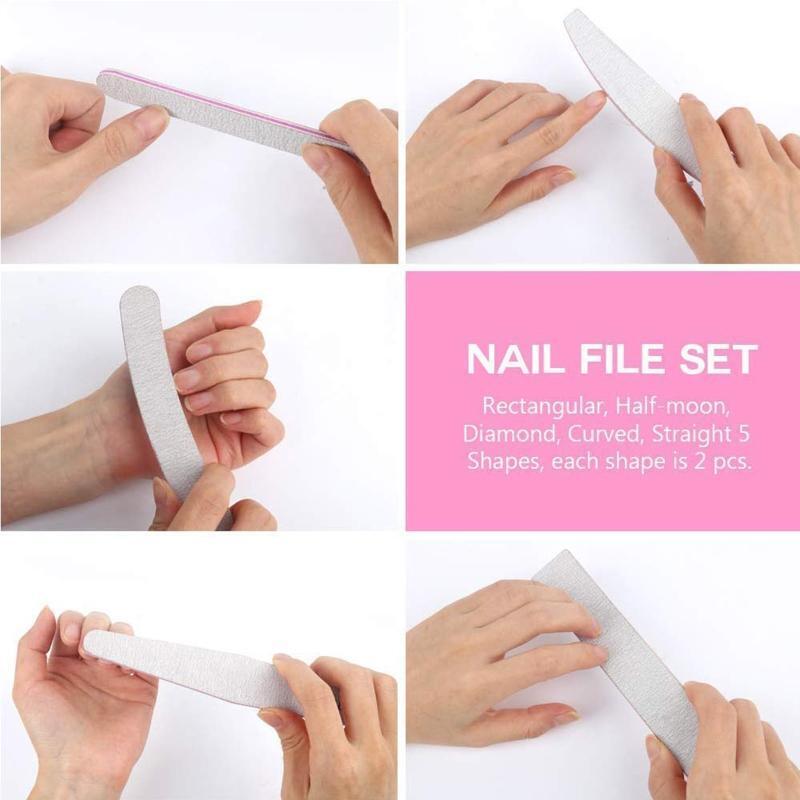 100/180 Grit Nail File Sanding Buffer Nail Care Tool for Acrylic/Natural Nail