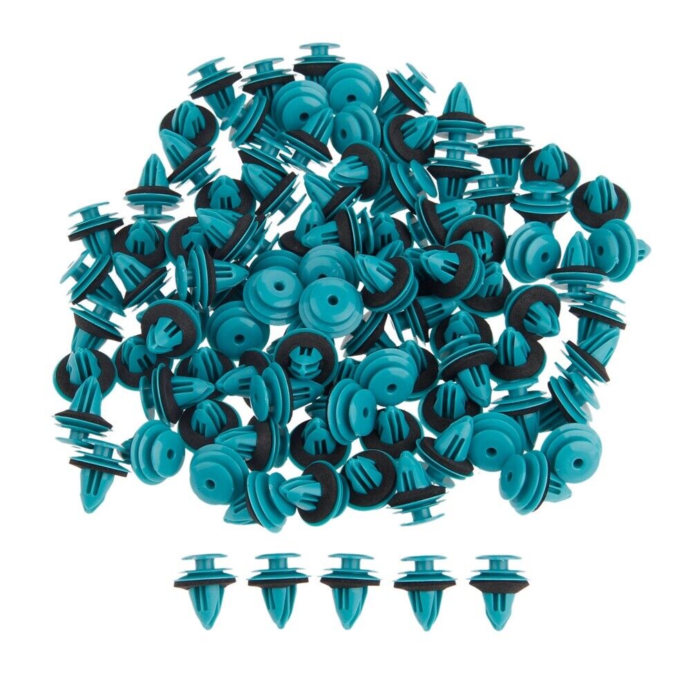 100 x Plastic Clips Rivets Fastener Panel For engine compartment trunk roof pad