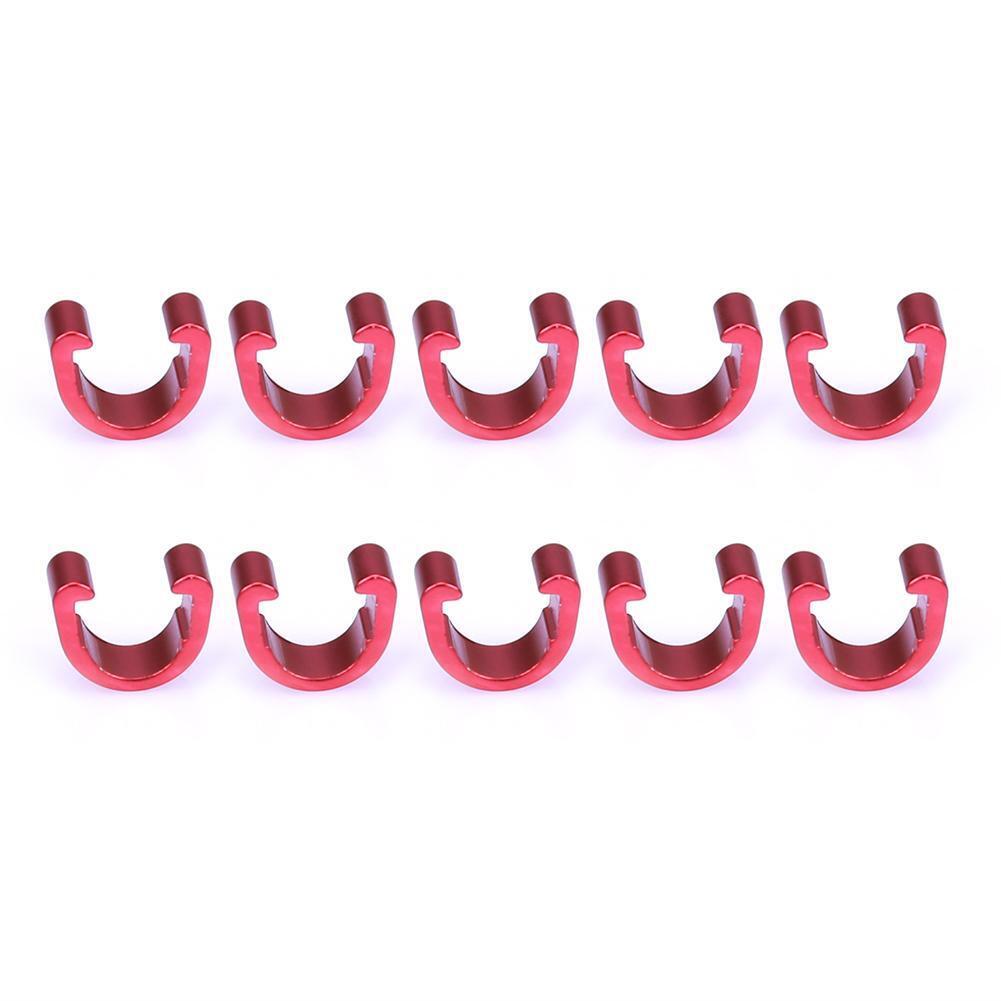10pcs Bike Bicycle C-Clips Buckle Hose Brake Gear Cable Housing Guide(Red)