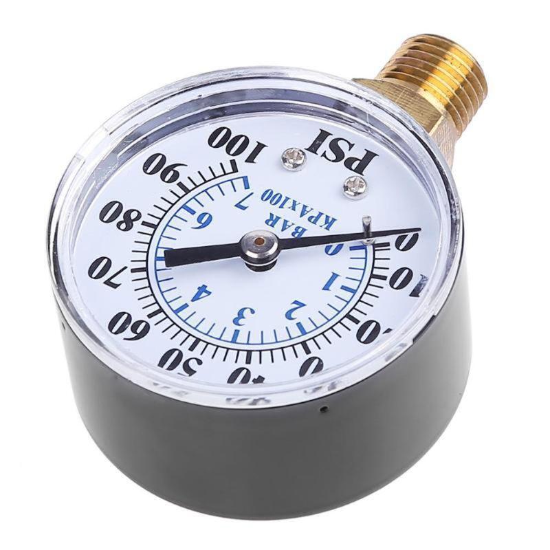 0-100 PSI Pressure Gauge 1/4" NPT 0-7 Bar Sturdy Metal Case Stable Performance