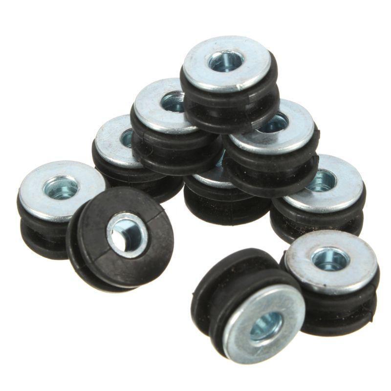 10Pcs Black Universal Rubber Motor Cycle Grommets Bushing Washers Gasket Kit