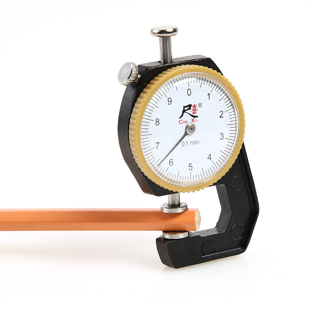 0-10mm 0.1mm Dial Leather Paper Thickness Gauge Meter Tester (Flat Head)