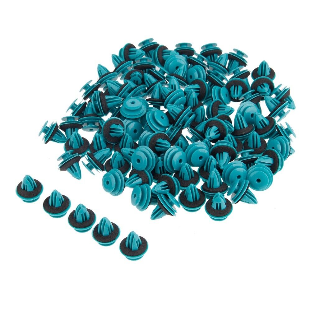 100 x Plastic Clips Rivets Fastener Panel For engine compartment trunk roof pad