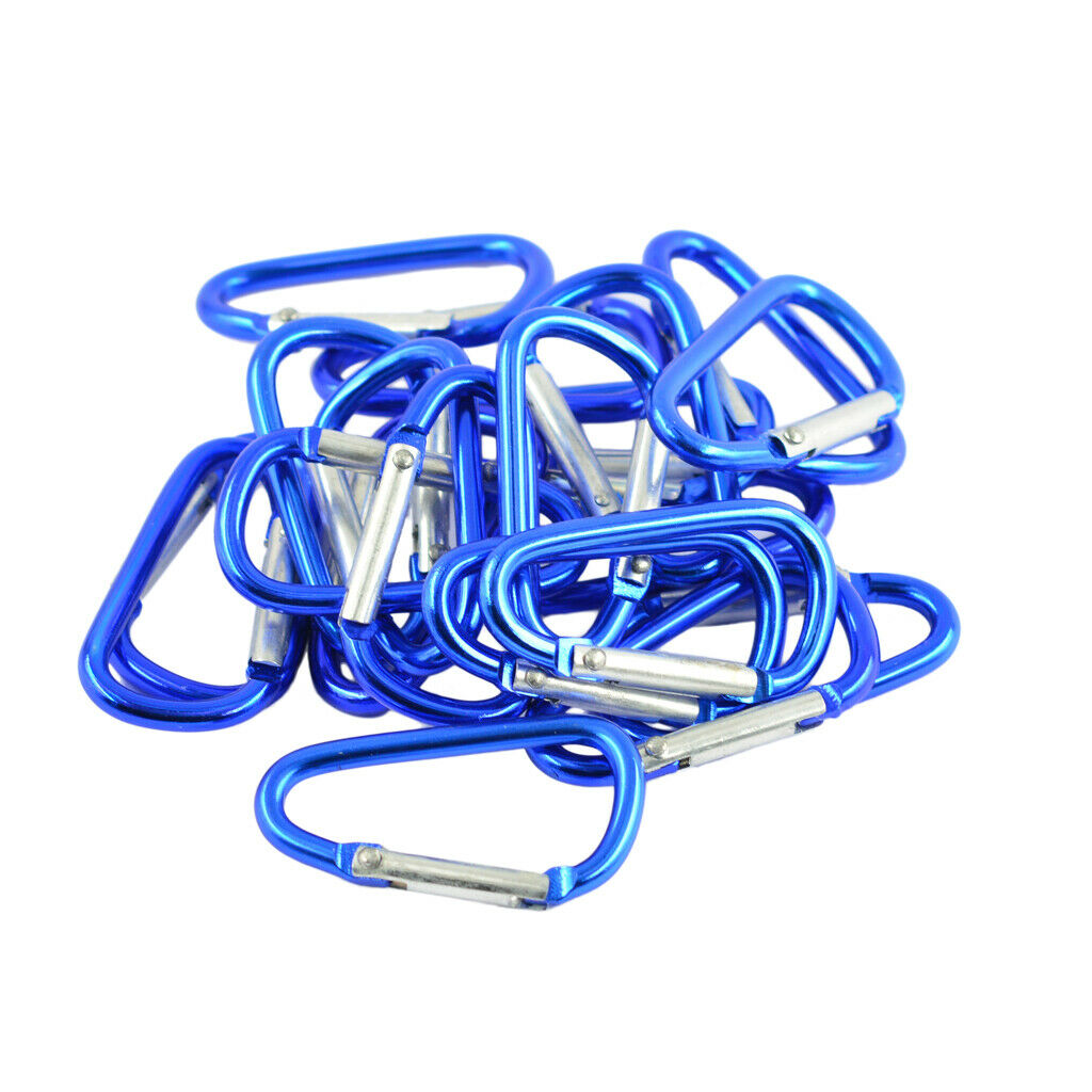 20pcs Camping Climbing Hiking Carabiner Aluminum Alloy Key Hook Clip Buckle
