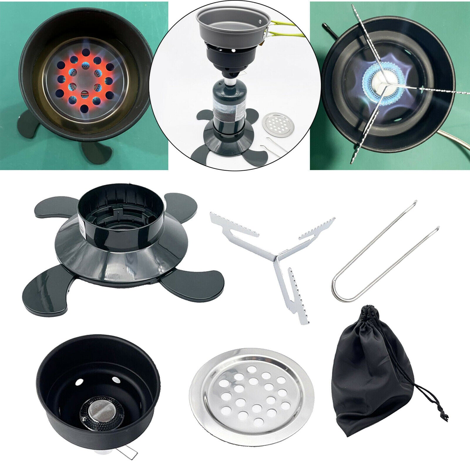 Camping Stove Butane Gas Stove BBQ Outdoor Wood Burning Coal Stove Hiking